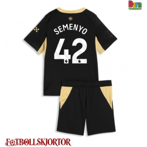 Manchester City Antoine Semenyo #42 Borta Kläder Barn 2026-27 Kortärmad (+ Korta byxor)